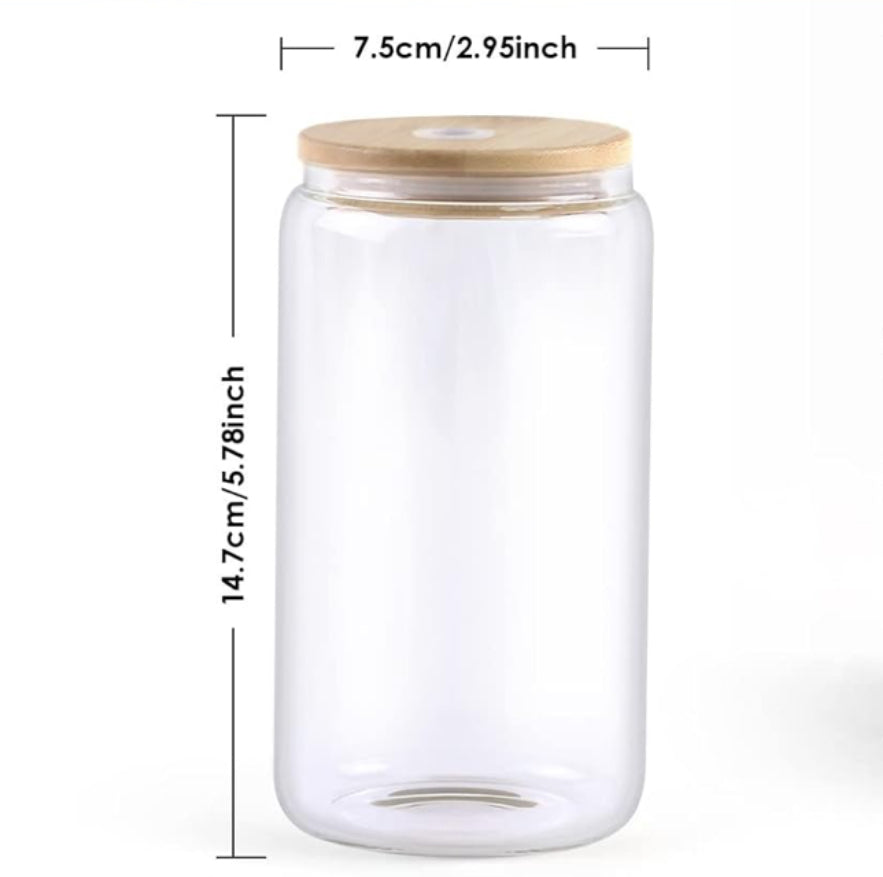 Glass can tumbler (non-glitter)